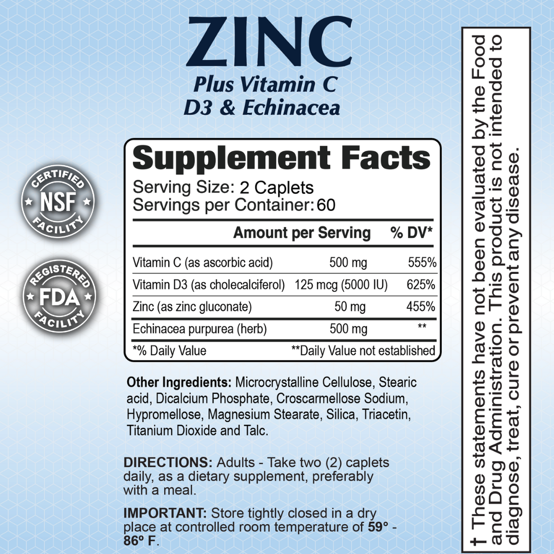 Zinc Gluconate 250 Mg 100 Tablets Alfa Vitamins Store