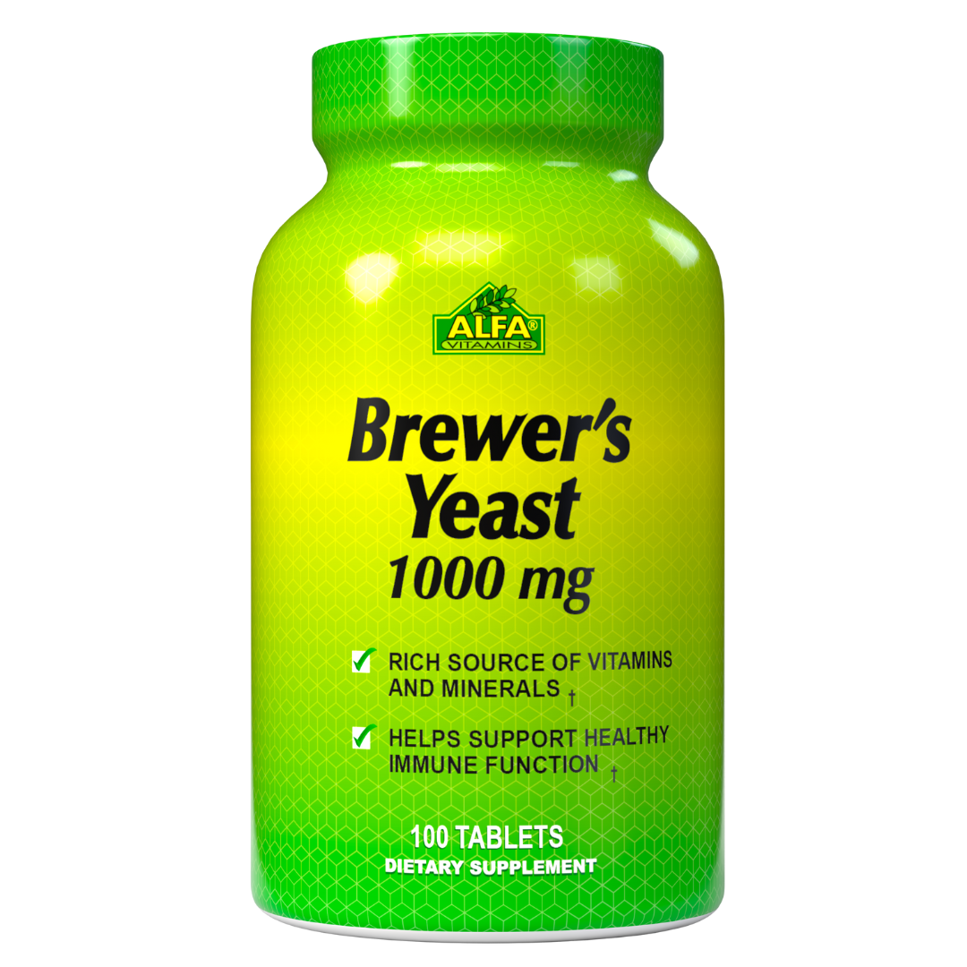 Brewers Yeast Supplement 100 Tablets Alfa Vitamins Store