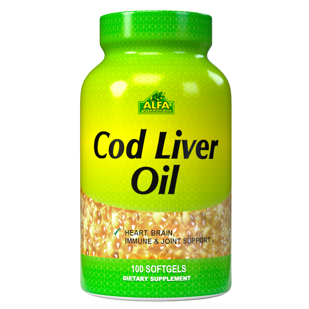 Cod Liver Oil Fish Liver Oil 1250 IU Alfa Vitamins Store
