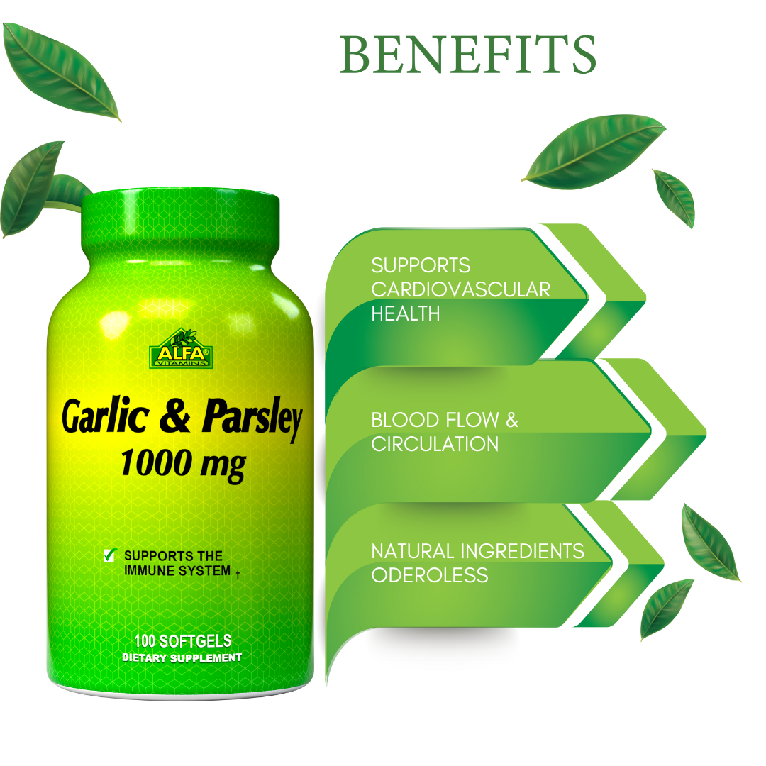 Garlic & Parsley 100 sofgels Alfa Vitamins Store