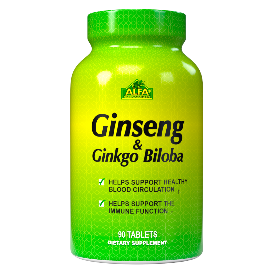 Ginseng and Ginkgo Biloba / Cardio Support Alfa Vitamins Store