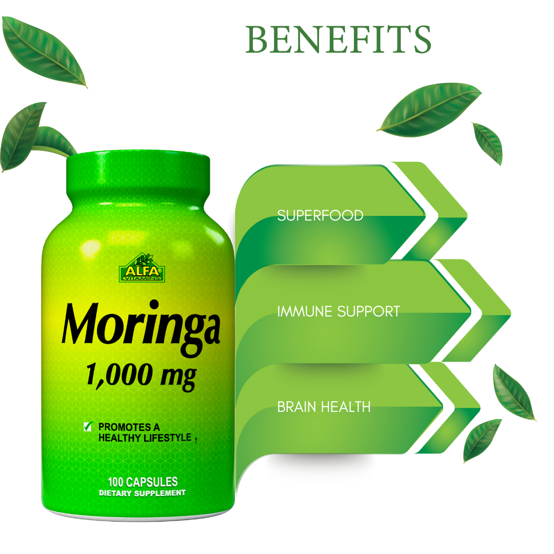 Moringa Capsules Dietary Supplement Alfa Vitamins Store