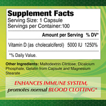Vitamin D3 5000 IU - 100 capsules