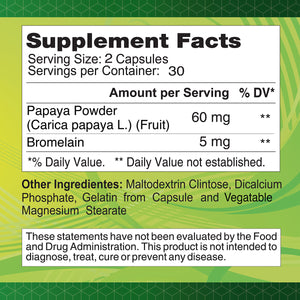 Papaya Enzyme - 60mg - 60 capsules