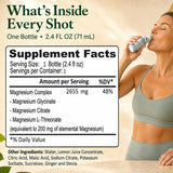 Magnesium Complex Shot with lemon flavor — original Supplement Facts and ingredients label