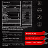 Maximum Whey strawberry Supplement Facts label and amino-acid profile showing one 34 g scoop, about 27 servings, 125 calories, and 25 g protein.