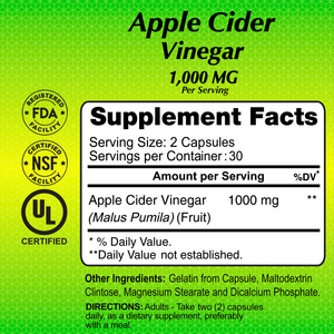 Apple Cider Vinegar 1000 mg - 60 capsules