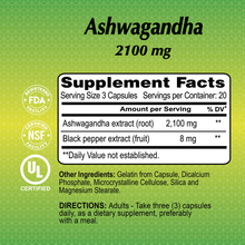 Ashwagandha 2,100 mg  - 60 Capsules