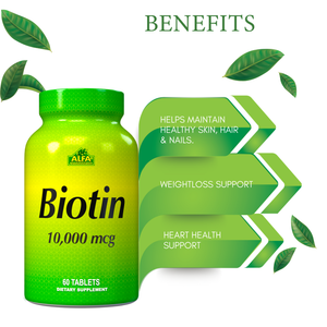 Biotin 10,000 mcg - 60 tablets