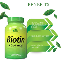 Biotin 5000 mcg - 100 tablets