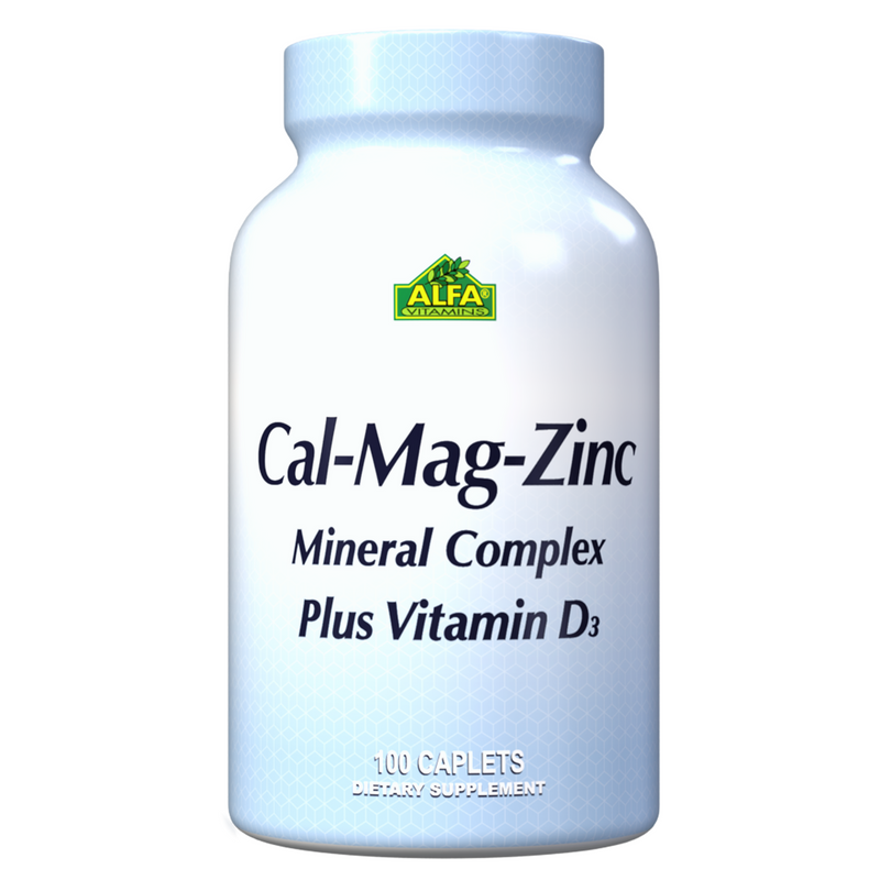 Calcium Magnesium Zinc Supplement 100 Tablets Alfa Vitamins Store