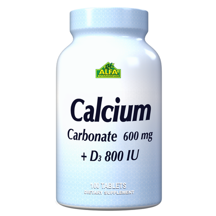 Calcium Carbonate 600 mg + Vitamin D - 100 tablets