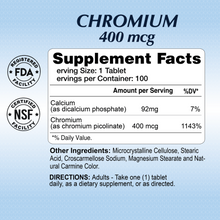 Chromium 400 mcg - 100 tablets
