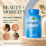 Alfa CollagenC with Biotin benefit graphic for the pictured 120-capsule bottle