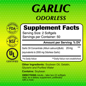 Garlic Odorless 2000 mg - 100 softgels