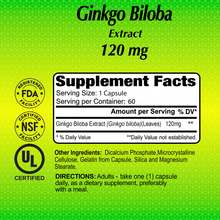 Ginkgo Biloba 120 mg - 60 capsules