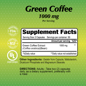 Green Coffee 1000 mg - 100 capsules