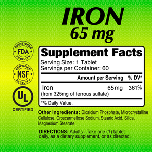 Iron 136 mg - 60 tablets