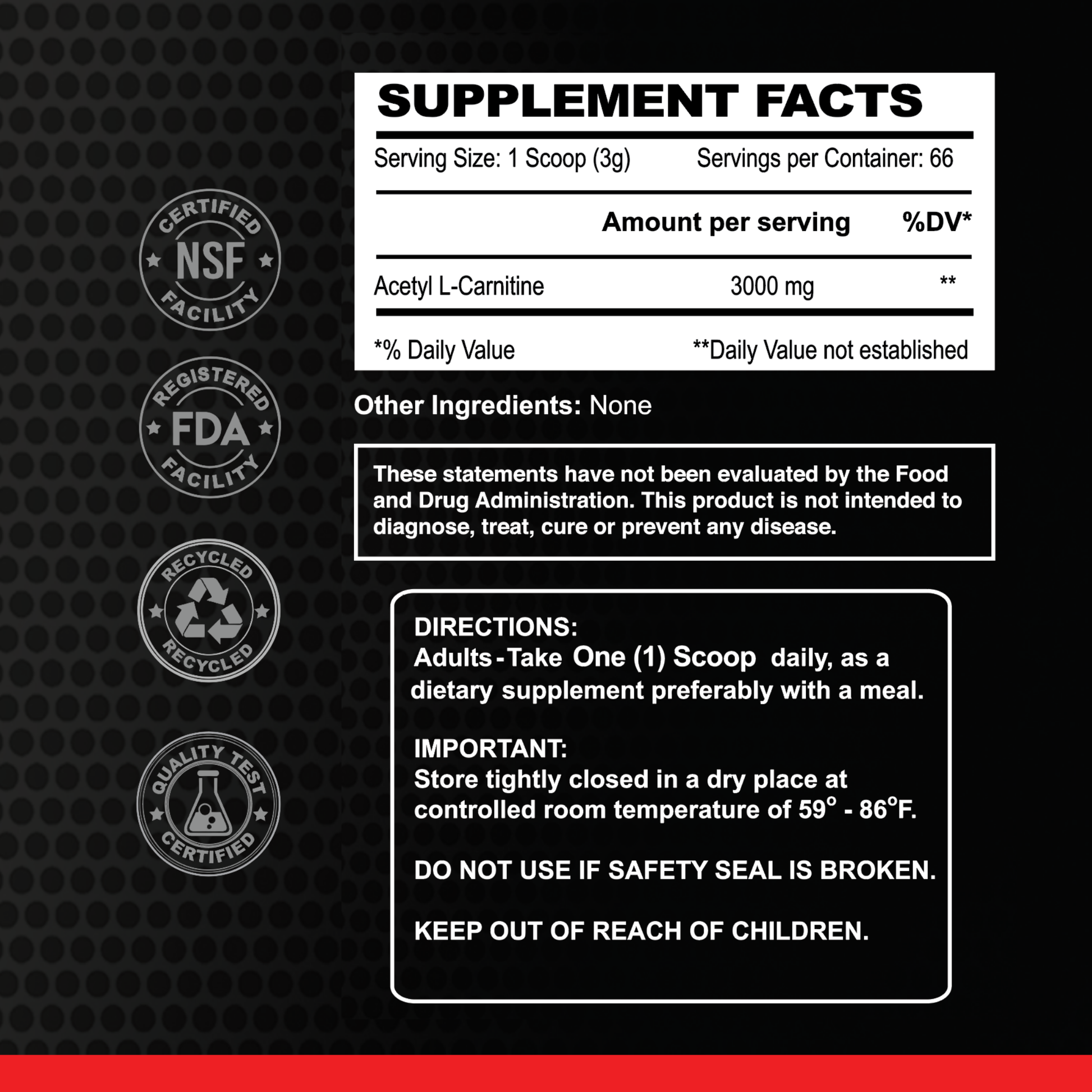 Maximum Acetyl L-Carnitine Powder formula 200g Unflavored Alfa Vitamins Store Maximum Acetyl L-Carnitine Powder formula 200g Unflavored Alfa Vitamins Store