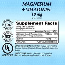 Magnesium Plus Melatonin 10 mg - 60 Capsules