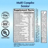 Multi-Complex Senior product label with adult directions and warnings.