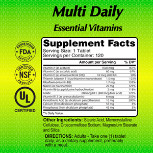 Multi Daily Essential Vitamins - 120 tabs