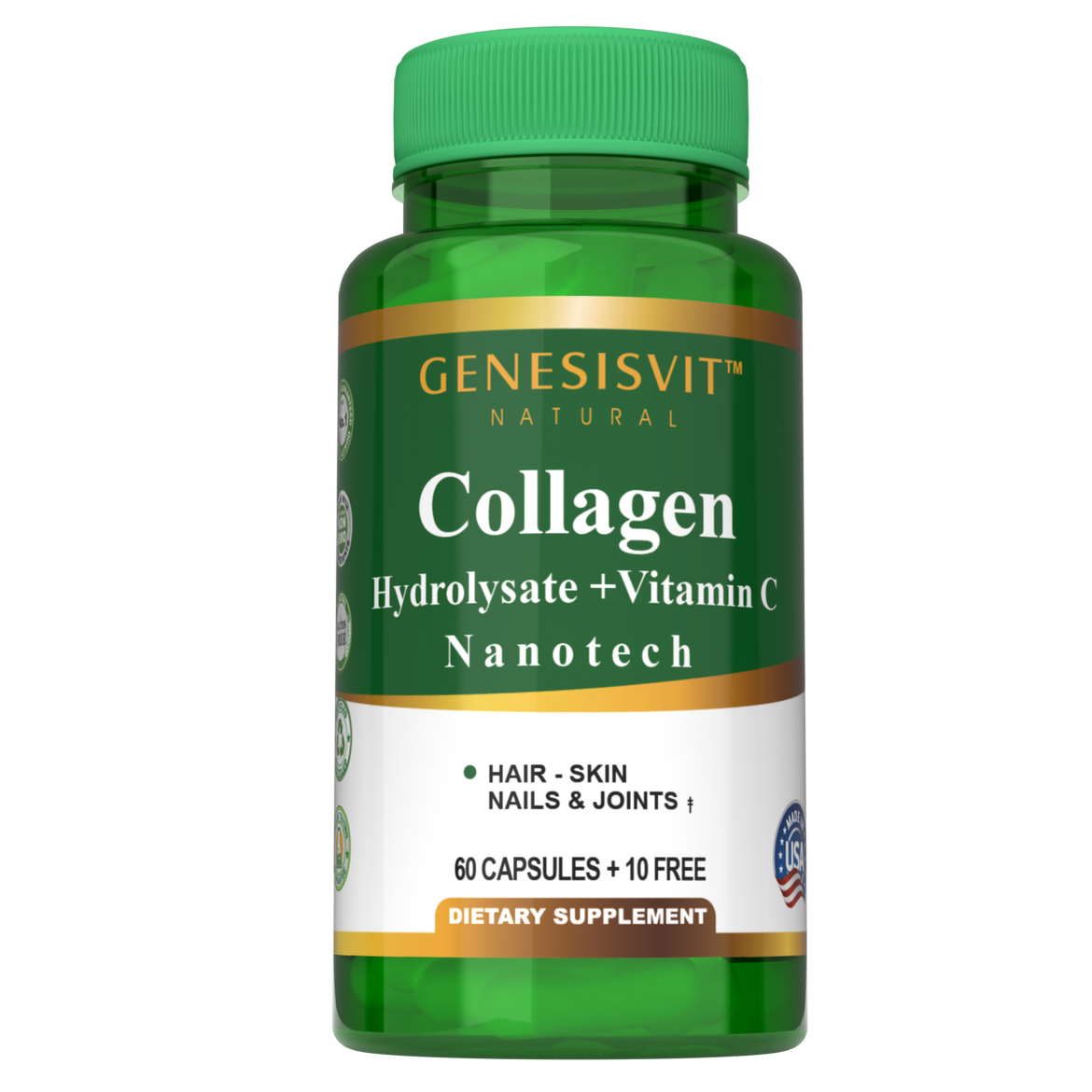 GenesisVit® Collagen Hydrolysate + Vitamin C Premium Line - 60 Capsules