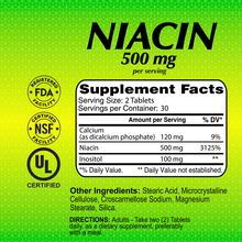 Niacin 500 mg - 60 tablets