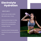 How-to-use graphic for Genesisvit Electrolyte Hydration Grape flavor.