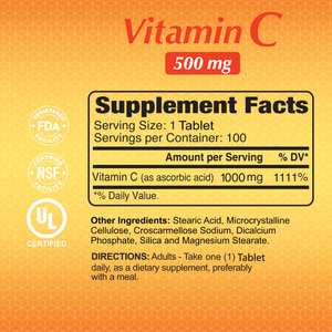 Vitamin C 500 mg -100 Tablets