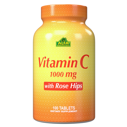 Vitamin C 1000 mg with Rose Hips- 100 Tablets