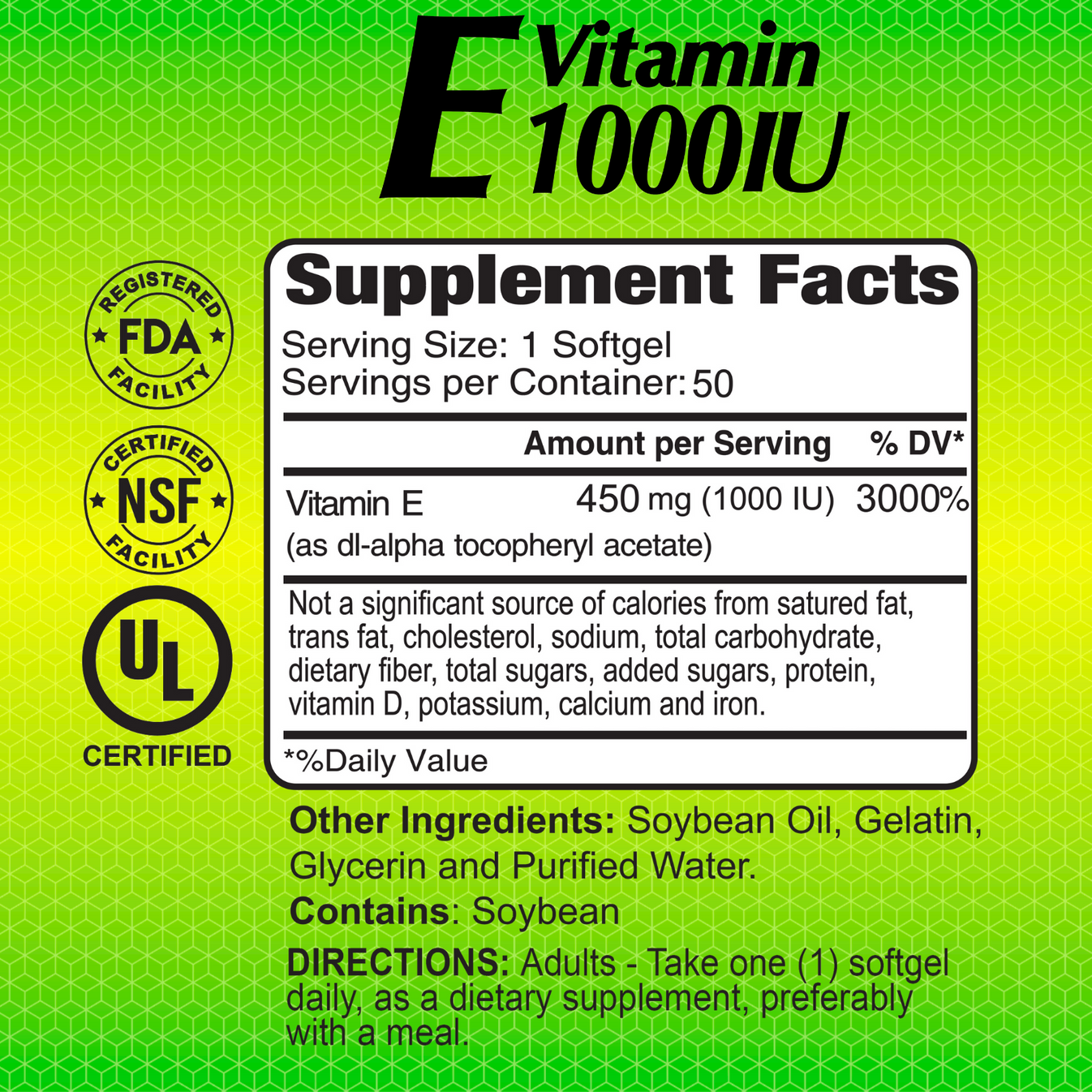 Vitamin E 1000 IU – Alfa Vitamins Store