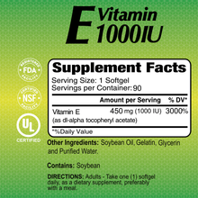 Vitamin E  1000 IU - 100 softgels