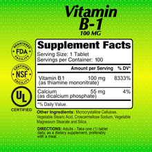 Vitamin B1 100 mg - 100 tablets