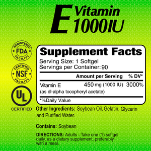 Vitamin E 1000 IU - 90 softgels