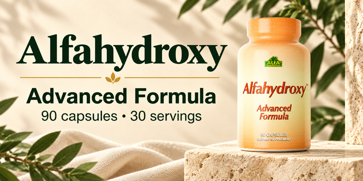 Alfahydroxy Advanced Formula with 90 capsules and 30 servings