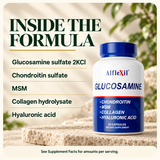 Glucosamine, chondroitin, MSM, collagen hydrolysate and hyaluronic acid.