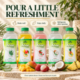 Aloe Vera Drink: shake well before drinking and refrigerate after opening.