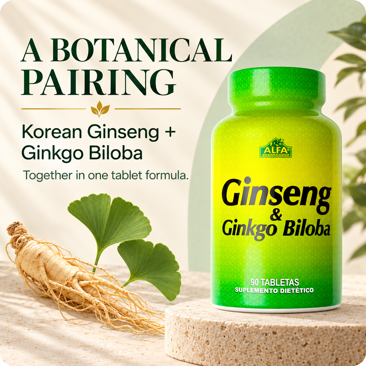 Ginseng Ginkgo identity hero