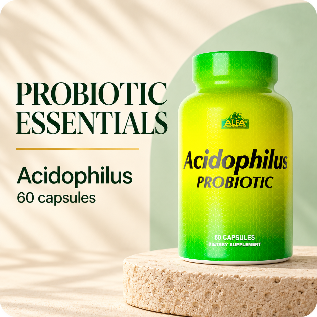 Alfa Vitamins Acidophilus — identity hero
