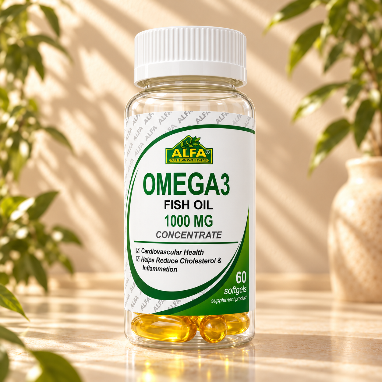 Omega 3 Fish Oil 1000 mg Concentrate - 60 softgels