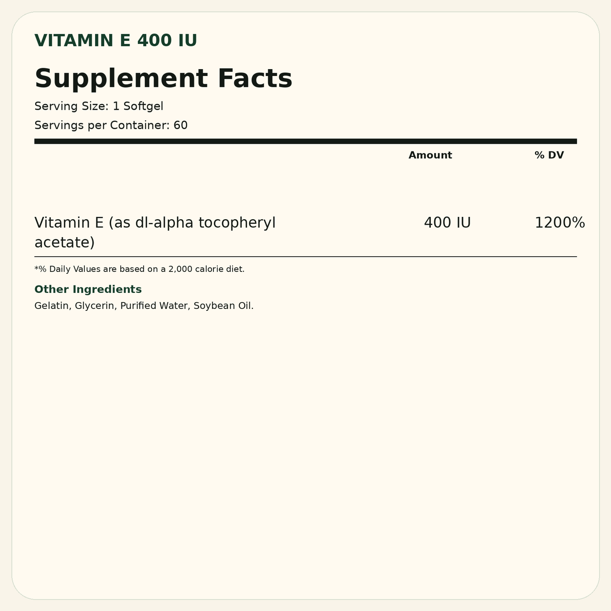 Vitamin E 400 IU — facts