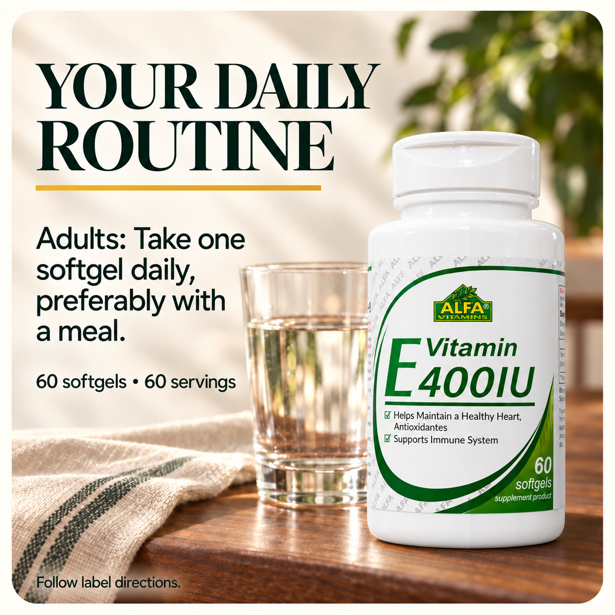 Vitamin E 400 IU — routine