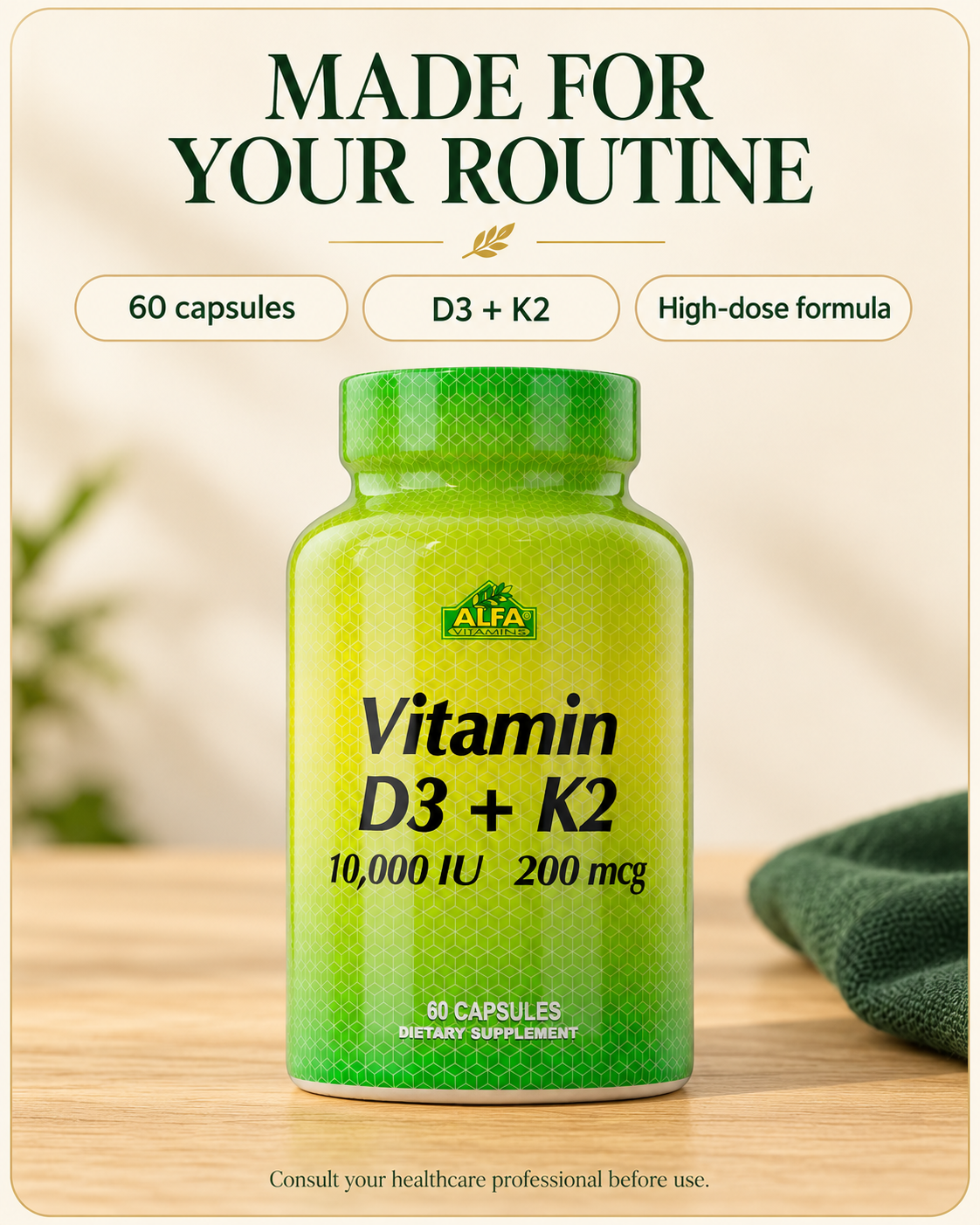 Vitamin D3 + K2 — format