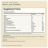 B Complex Gummies Supplement Facts and ingredients.