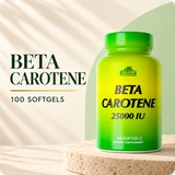 Alfa Vitamins Beta Carotene, 100 softgels, in the cream and forest-green brand setting.