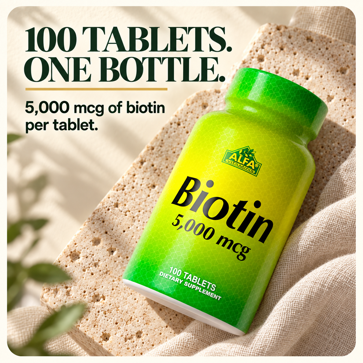 100 tablets per bottle in a tablet format