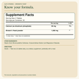Brewer’s Yeast Supplement Facts and ingredients.