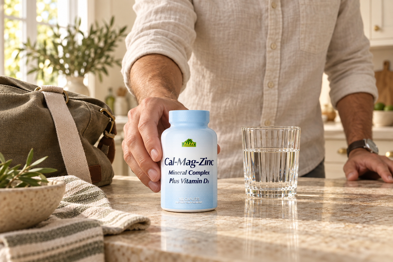 Calcium Magnesium Zinc Plus Vitamin D - 100 Caplets — lifestyle wide 2