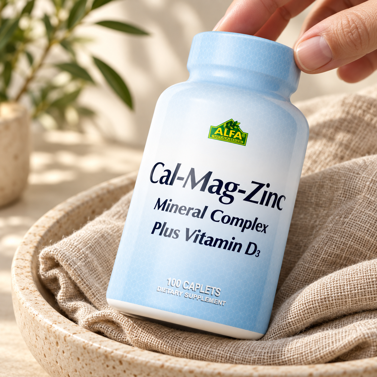 Calcium Magnesium Zinc Plus Vitamin D - 100 Caplets — packaging detail
